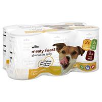 Wilko Tinned Dog Food Chicken Lamb and Beef Chunks in Jelly 6 x 400g