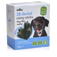 wilko dog treats dental minty sticks mediumlarge 28pk