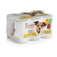 Wilko Tinned Dog Food Meaty Feast Chicken Lamb and Beef Chunks in Gravy 6 x 400g
