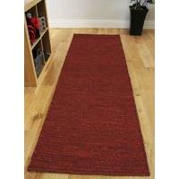 wine red long jute hall runner rug 66x200