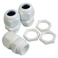 Wiska nylon gland kit 20mm White Nylon Glands & Locknuts Kit - E48266