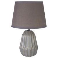 Winslet Table Lamp Grey Ceramic Grey Fabric Shade
