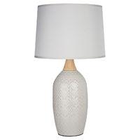 Willow Table Lamp Grey Ceramic Grey Fabric Shade