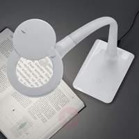 With base - LED magnifying glass light Lupo, white
