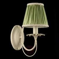 with green satin lampshade olivia wall light