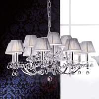 with fabric shades chandelier crystal design