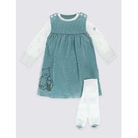 Winnie The Pooh Cord Pinny & Bodysuit with Tights