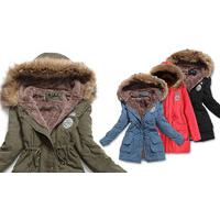 Winter Parka With Faux Fur Hood - 4 Colours
