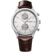 william l 1985 mens small chronograph brown watch