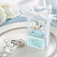 with this ring engagement ring keychain in blue gift box