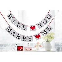 Will You Marry Me Wedding Proposal Engagement Party Banner Sign Flags