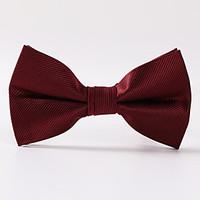 Wine Red Paisley Formal Twill Bow Tie