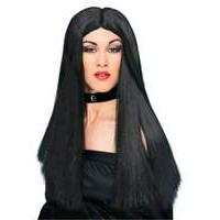 witches wig long black