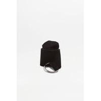 Wide Suede D-Ring Belt, BLACK