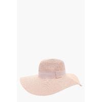 Wide Brim Straw Hat - pink
