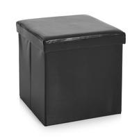 Wilko Faux Leather Storage Cube Black