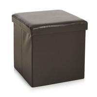 Wilko Faux Leather Storage Cube Brown