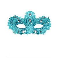 widmann wid04701 noblesse lace mask blue decorated with glitter and