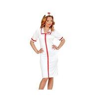 Widmann 00043 adult Nurse, Dress & Bonnet - white