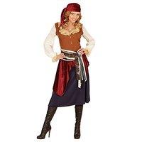 Widmann 04063 - adult Pirate Costume Dress, Sash, Head Scarf, Black, Large