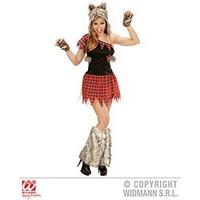 Widmann 02481 adults Wolf Lady Costume Dress, Hat And Fingerless Gloves