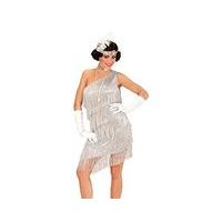 Widmann 73564 adult Costume With Dress, Collar, Headpiece Feather - silver - x