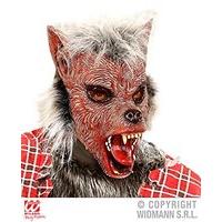 widmann wid00383 half face with hair mask wolf man pink one size