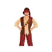 Widmann 00199 - pirate Costume - top, Waistcoat, Belt, Pants And Headband, Brown