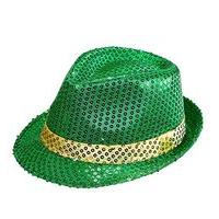 Widmann 14353 saint Patricks Day Sequin Fedora Hat - green