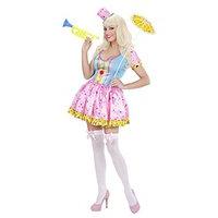 Widmann 01751 - adults Clown Girl Costume Dress And Mini Hat