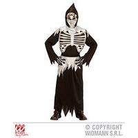 widmann skeleton child costume robe mask front basket and sash