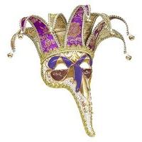 widmann 1655 jolly mask with long nose luxury assorted colours one siz ...