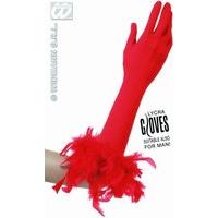 Withred Feathers Red Feather Gloves For Fancy Dress Costumes Accessory