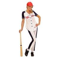 widmann 73372adult baseball girl costume shirt trousers and hat white