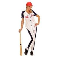 Widmann 73372 adult Baseball Girl Costume - shirt, Trousers And Hat, White