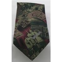 Windsor green and red cathedral & castle patterned tie