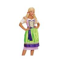 widmann 00114adult dirndl costume dress with apron purple