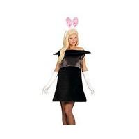 Widmann 02879 adults Magic Rabbit Costume Dress And Ears, Black, Large/x-large