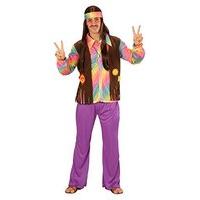 Widmann 73342 - adult Fancy Dress Costume Hippie Man Shirt, Attached Waistcoat, 