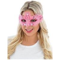 widmann wid04702 noblesse lace mask pink decorated with glitter and