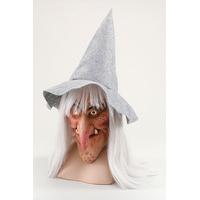 witch overhead mask with hat hair