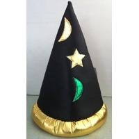 Wizard Hat Black With Gold Band & Colour