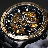 WINNER Men\'s Skeleton Watch Wrist watch Mechanical Watch Automatic self-winding Water Proof Hollow Engraving Tachymeter Wrist Watch