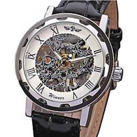 WINNER Men\'s Watch Mechanical Skeleton Hollow Engraving Cool Watch Unique Watch