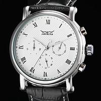 WINNER Men\'s Auto-Mechanical 6 Pointers Black Leather Band Wrist Watch Cool Watch Unique Watch Fashion Watch