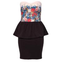 Winter Floral peplum Dress