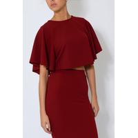 Wine Cape Sleeve Crop Top