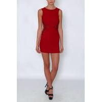 Wine Red Lace Side Shift Dress