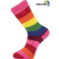 win or lose rainbow multi stripe cotton socks