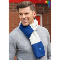 win or lose merino wool scarf navy white bar